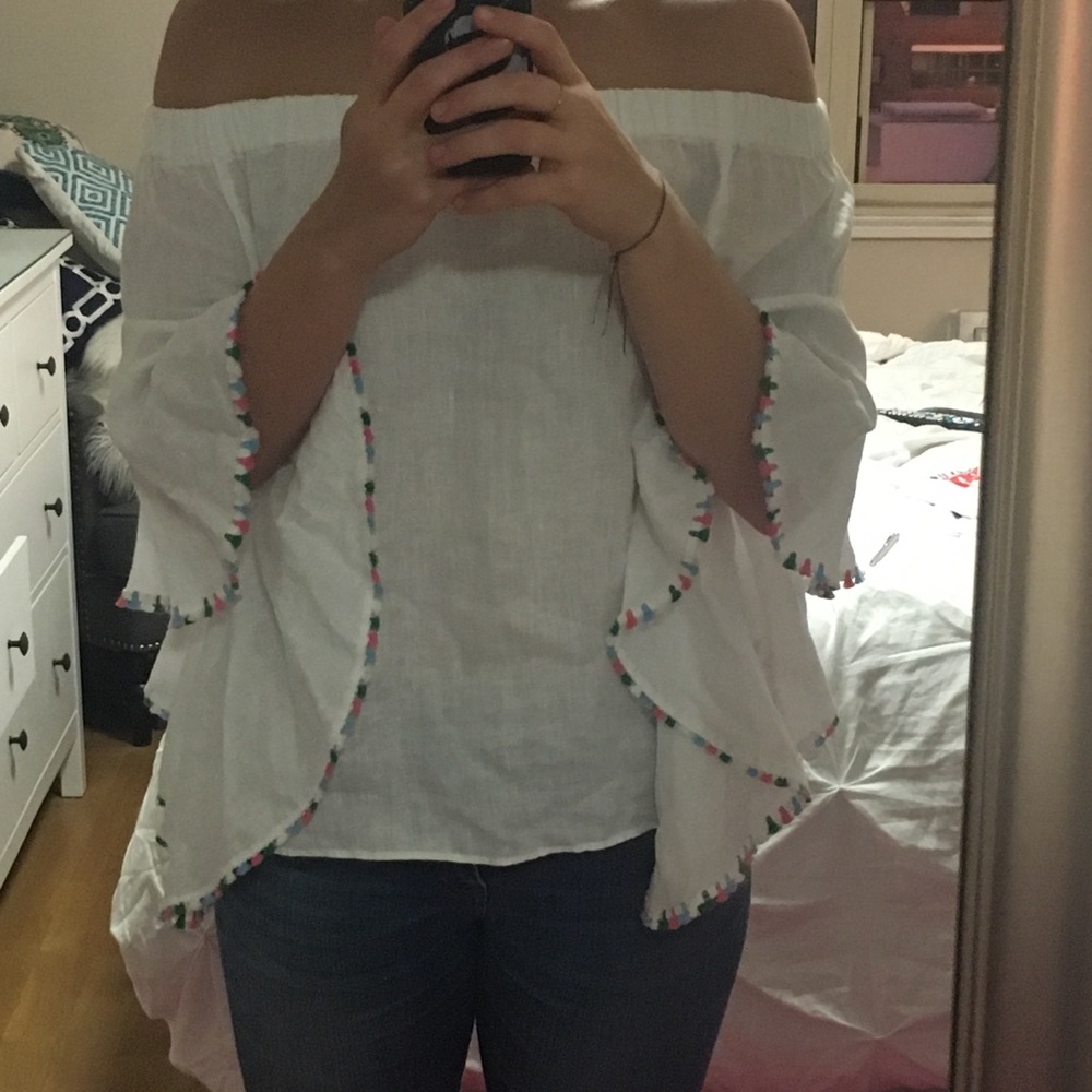 NEVER WORN Zara strapless linen shirt